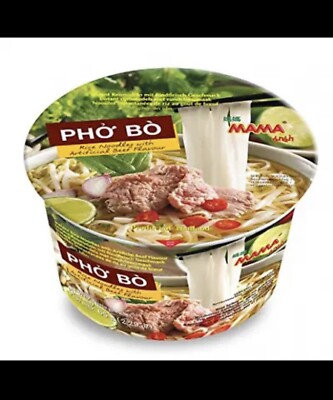 (pack Of 8 ) MAMA Pho Bo Instant Beef Soup Bowl Noodle In 2.29 Ounce