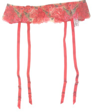 VICTORIA'S SECRET DREAM ANGELS FLORAL LACE EMBROIDERED GARTER BELT XS/S M/L NWT