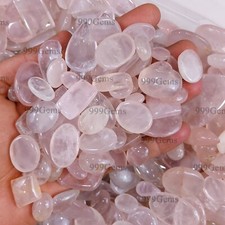 20 Pcs AAA Natural Pink Rose Quartz Mix Size Loose Cabochon Gemstone Lot 15-40mm
