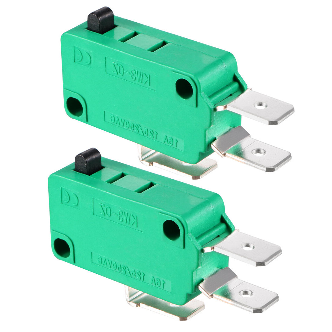 2 x KW3-OZ 16A 125/250VAC SPDT NO NC Push Button Action Type Micro