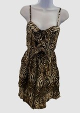 $75 Xtaren Women's Brown Animal print Mini Dress Size US S