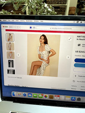 NWT REFORMATION Denver Midi Dress In Heath Linen Slit Size: 0 XS XXS