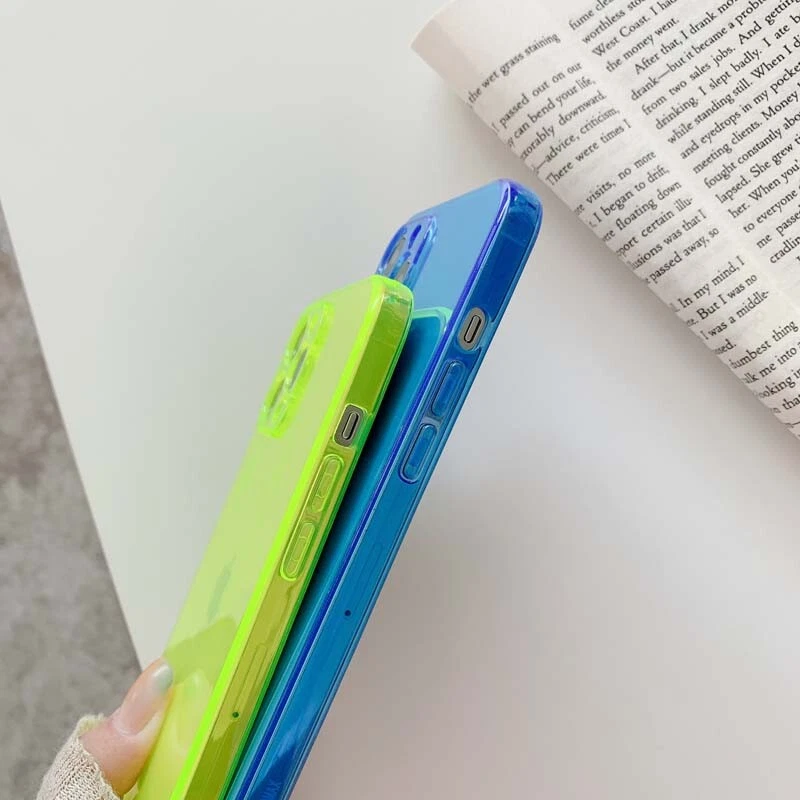 For iPhone 17 13 12 11 14 15 16 Pro Max Neon Glow Case Lens Protector Soft Cover - Image 4 of 4