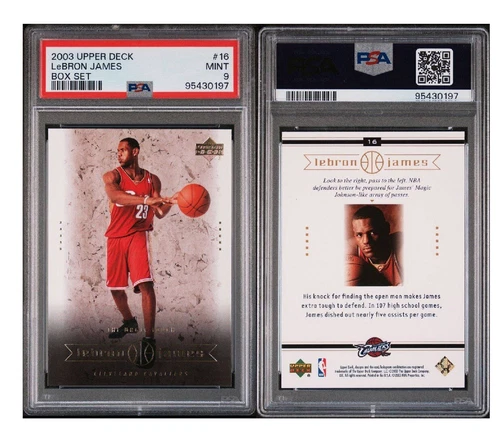 LeBron James Rookie Card 2003 Upper Deck LeBron James Box Set #16 PSA 9