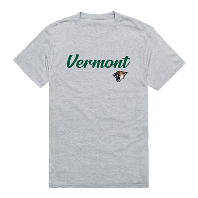 University Of Vermont Catamounts UVM NCAA Cotton Script Tee T Shirt  