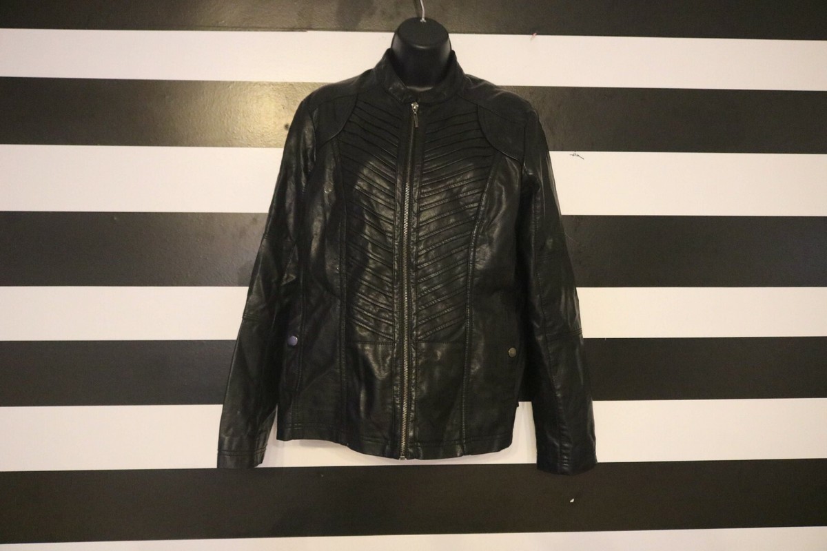 LC Waikiki Classic Women's Motorcycle Jacket Flux Leather Snap