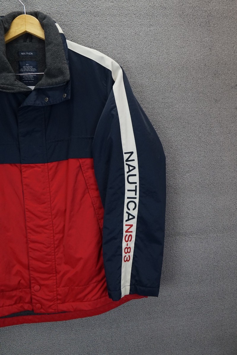 Nautica NS-83 Spell Out Color Block Tuck Hooded Full Zip Nautica NS-83 Spell Out Color Block Tuck Hooded Full Zip