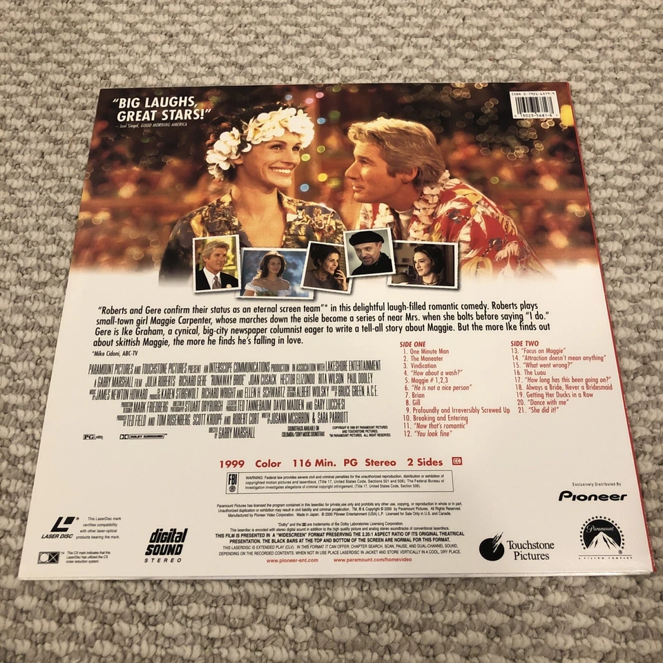 Runaway Bride Laserdisc LD 2000 Widescreen Late Release Julia Roberts Laser Disc - Image 2 of 4