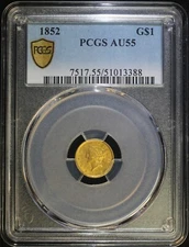 1852 Gold Dollar PCGS AU55 Almost Uncirculated