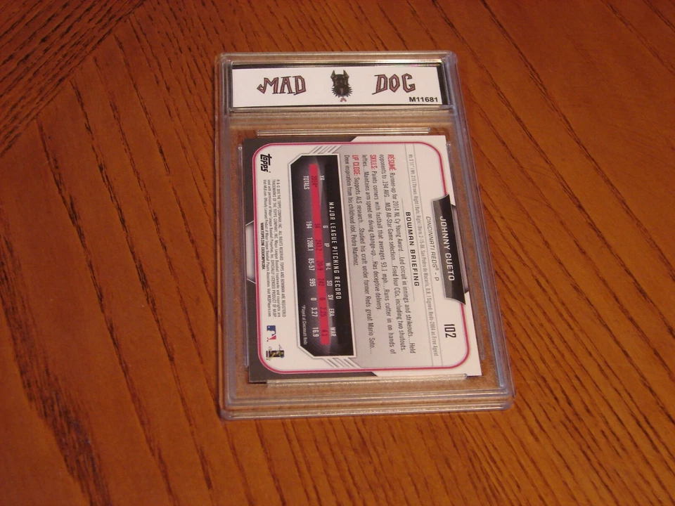 JOHNNY CUETO****2015 BOWMAN----#102-----REDS-GIANTS--GEM Mint 10****Mad Dog - Image 2 of 2