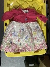 Blueberi Boulevard Toddler Girls Floral Embroidered Dress Set Size 24 Months