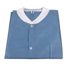 Lab Coat w/ Pockets, BLUE Large, 3bags/10pcs/cs