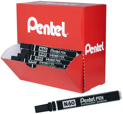 Pentel Permanent-Marker N60 schwarz Promopack 30+6 GRATIS