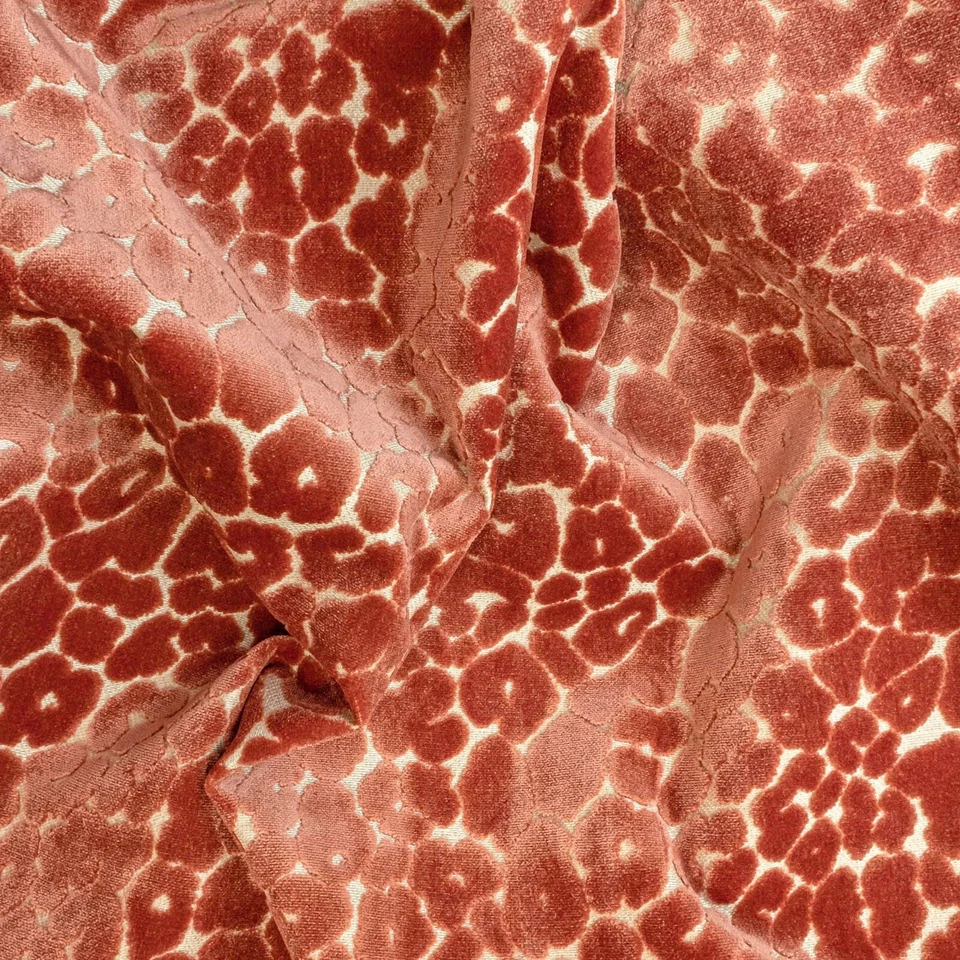 Tela de terciopelo con corte de leopardo piel animal coco RM - rugido / flamenco 5,75 yardas Foto 3 de 4