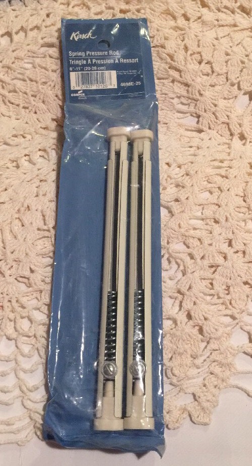 ️Kirsch 4698E25 WHITE SPRING PRESSURE ROD 8"TO 11" NO SCREWS REQUIRED eBay