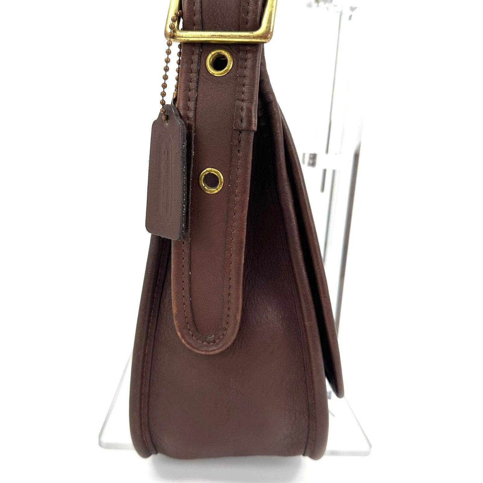 COACH 9951 VECCHIA borsa a tracolla vintage pelle patta marrone made in USA originale