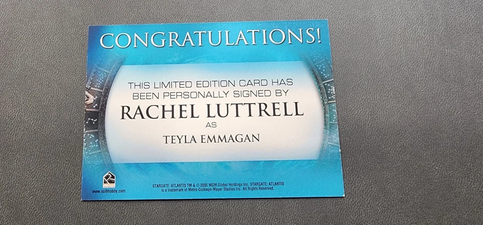 Stargate Atlantis Autograph Auto Card Rachel Luttrell as Teyla Emmagan - Image 2 of 2