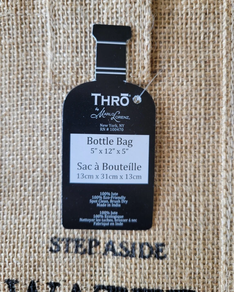 Bolsa de regalo de tela reutilizable para botella de vino - Aparte del agua este es un trabajo para vino Foto 4 de 4