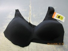 Warners No Side Effects  Underarm  Back-Smoothing Comfort Wireless Bra Black L