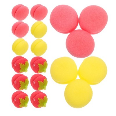 18 Pcs Lockige Haarschwammkugel Schwamm-Lockenwickler Für Haare Erdbeere