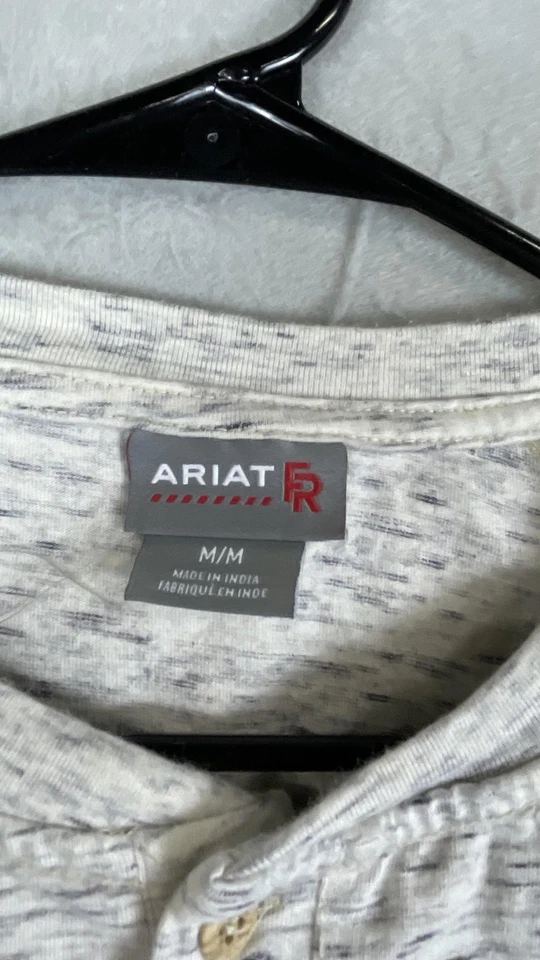 Camisa Ariat FR Para Hombres Mediana Gris Brezo Resistente al Llama Henley Manga Larga CAT 2 Foto 4 de 4