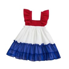 4th of July Toddler Baby Girl Outfit 12-18 Months Red White and Blue Dress