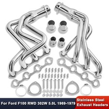 For Ford F100 1969-1979 Rwd 302w 5.0l Polished Stainless Exhaust Header Manifold