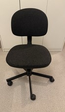 Swivel Office Chair Adjustable 360° Rotating, Black Fabric