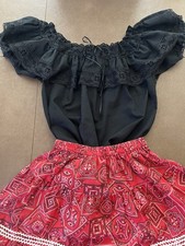 Red Bandana Print Square Dance Outfit, FREE SHIPPING
