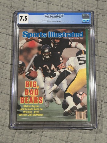 1986 Walter Payton Sports Illustrated Big Bad Bears CGC 7.5 Chicago