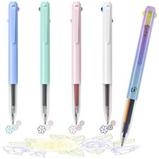 3-Color Pens, Retractable 0.5mm Fine Point Ink Pen, Assorted Colors Quick Dry...