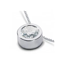 1/3 CTW H SI1 Round Cut Earth Mined Certified Diamond 18k Gold Solitaire Pendant