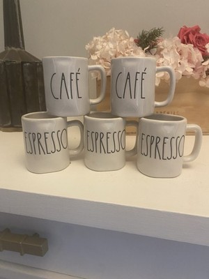 Rae Dunn Vintage Espresso Demitasse Set 5 Cups