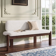 55-Inch Shoe Bench with Backrest