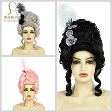 Medieval Vintage Curly Wig Hairpiece Headwear Festive Attire Cosplay Props New