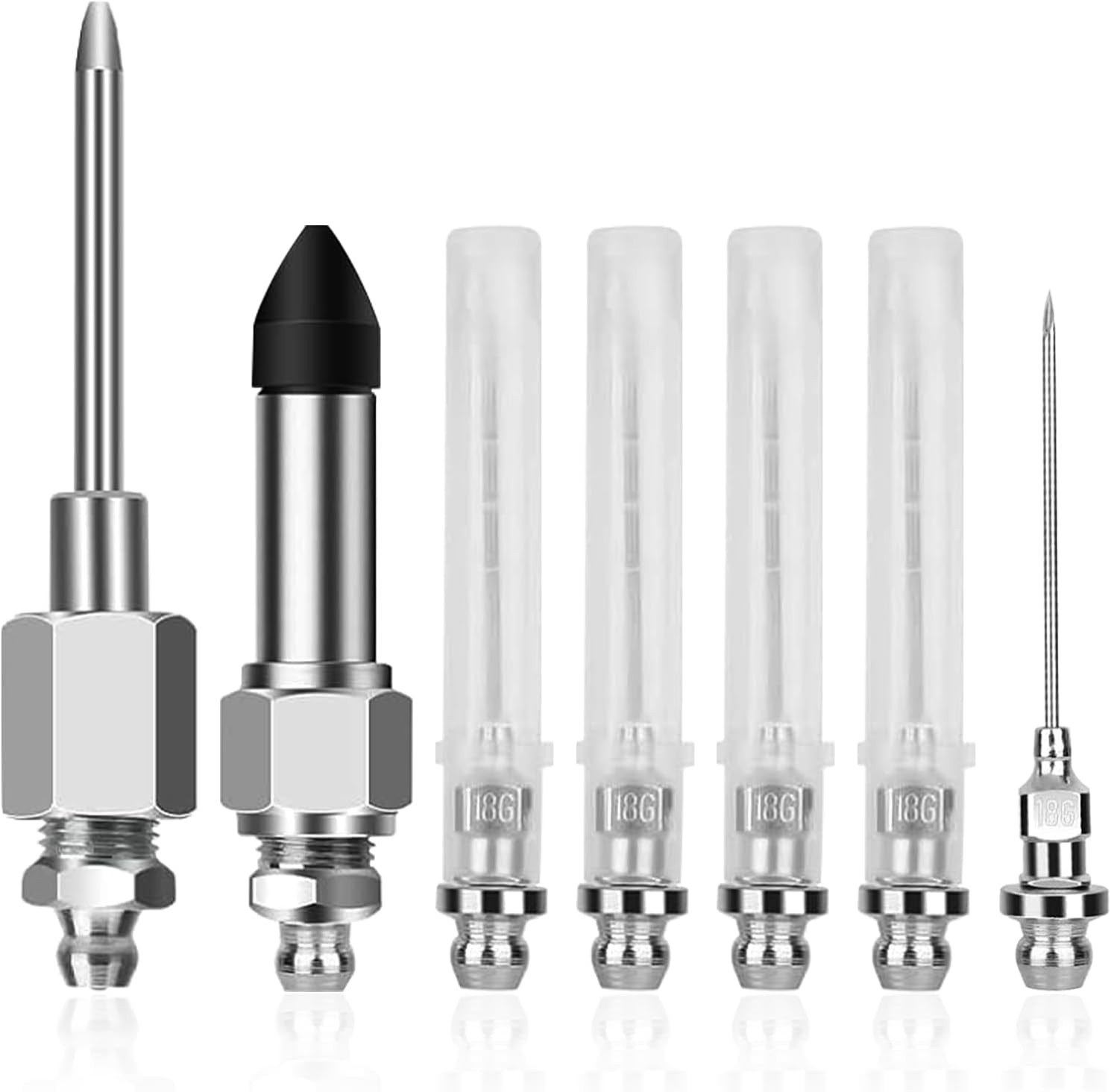 Grease Gun Needle Tip Kit 7 Pcs, 5Pc Mouth+ 1Pc Rubber... 