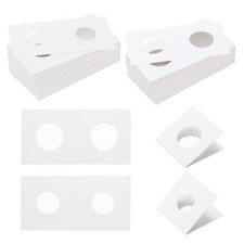 2x2 Coin Flips, 200pcs 20.5/25mm Cardboard Coin Holder Paper Coin Holders, White