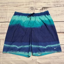Nike Swim Suit Board Shorts Trunks Blue Waves Design Men's Size 2XL