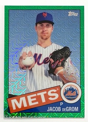 2020 Topps Silver Pack 1985 Chrome Baseball Green 12/99 Jacob deGrom Mets