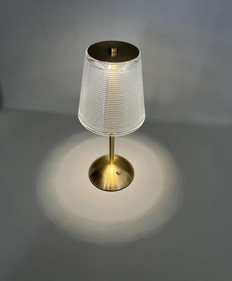 Kabellose Dimmbare Tischlampe Tragbar Kristall Gold Nachtlicht 3 Farbmodi