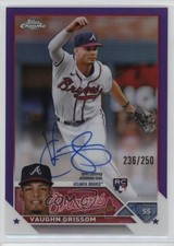 2023 Topps Chrome Rookie Purple Refractor /250 Vaughn Grissom #RA-VG Auto 0vd2