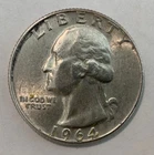 1964 Washington Quarter Silver P (No Mint) Uncertified Circulated Ungraded  (A8)
