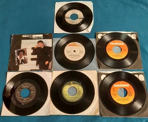 LOT of 7 Paul McCartney Wings 45 Say, Too Many People, With A Little Luck, Cook