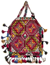 Uzbek Hand Embroidered  Bag with tassels Uzbekistan