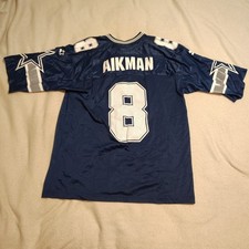 Vintage Troy Aikman Dallas Cowboys 1995 Athletic Jersey Mens M 46 Blue NFL USA 8