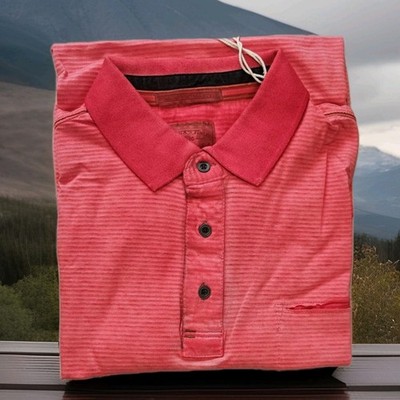 REDFIELD Kurzarm Polo Poloshirt Gr. L/52 light strawberry pink  gestreift