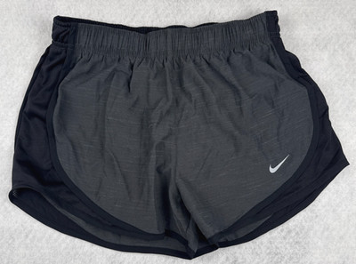 Nike Dri-FIT Tempo Womens Small Black Gray Athletic Running Shorts