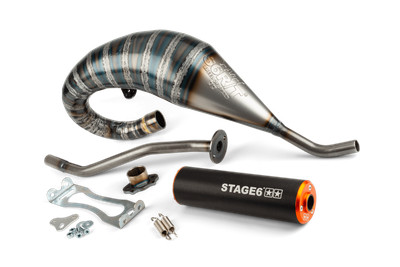 Auspuff Stage6 R/T 70 - 80 high-mount Derbi Schwarz / Orange
