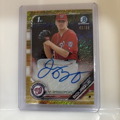 James Bourque 2019 Bowman Chrome Pros. Gold Shimmer Ref. #/50 #CPA-JB Auto