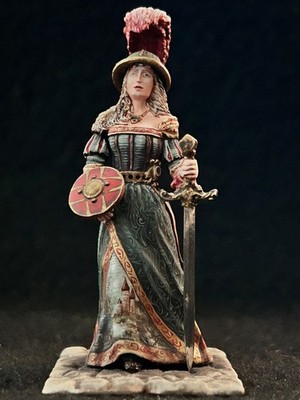 AeroArt St. Petersburg Collection #3743.2: German Lady w. Long Sword & Buckler